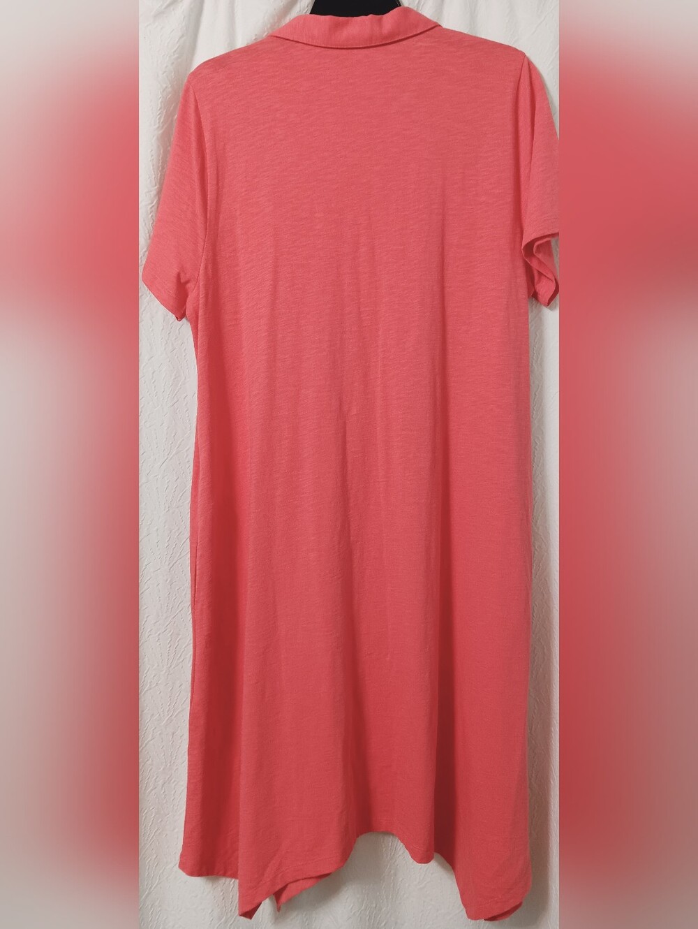 NWOT Soft Surroundings Danielle Button  Coral T-shirt Dress with pockets Size XL - Picture 6 of 11